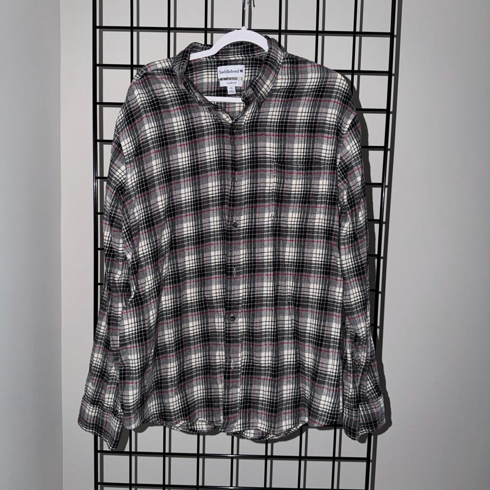 Saddlebred Gray and Red Plaid Shirt